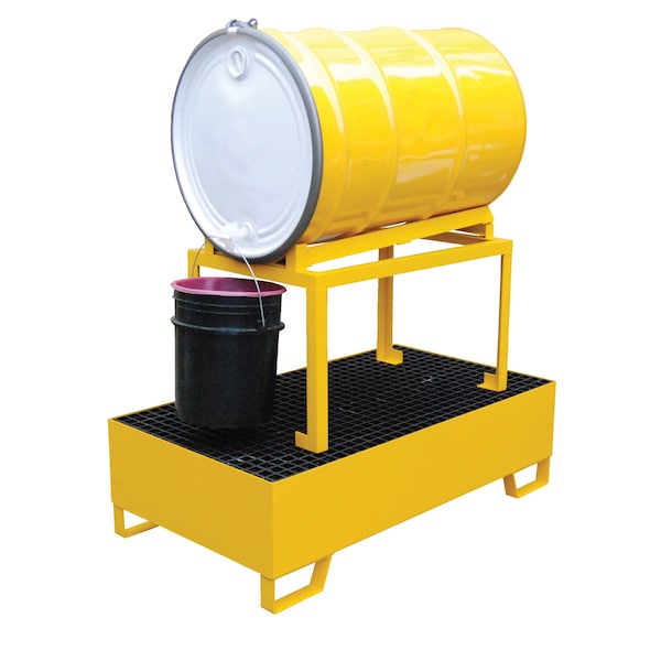 Vestil HSRB-YL-1 Horizontal Retention Basin, 1.2K, 1 Drum, 1 Drum, Steel