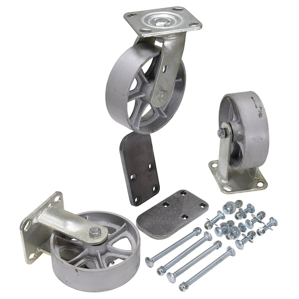 Vestil H-CK3-SC6-2 6"X2" SEMI-STEEL CASTER KIT 3.6K, PK3