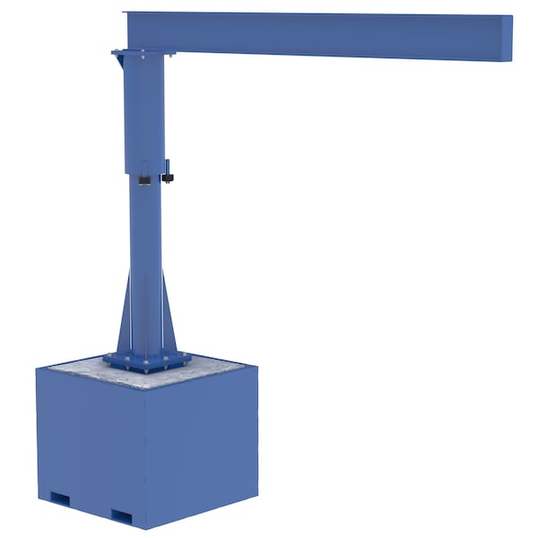 Vestil JIB-CB-50-10-10-BC Portable Jib, Concrete Base, 10 ft., 500