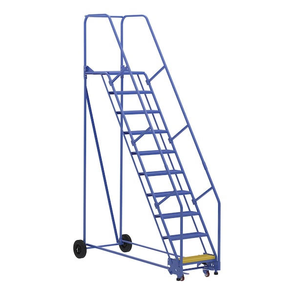 Vestil LAD-10-21-P 130 H Steel Warehouse Ladder, 58 deg Perf, 10 Step, 21", 10 in Steps