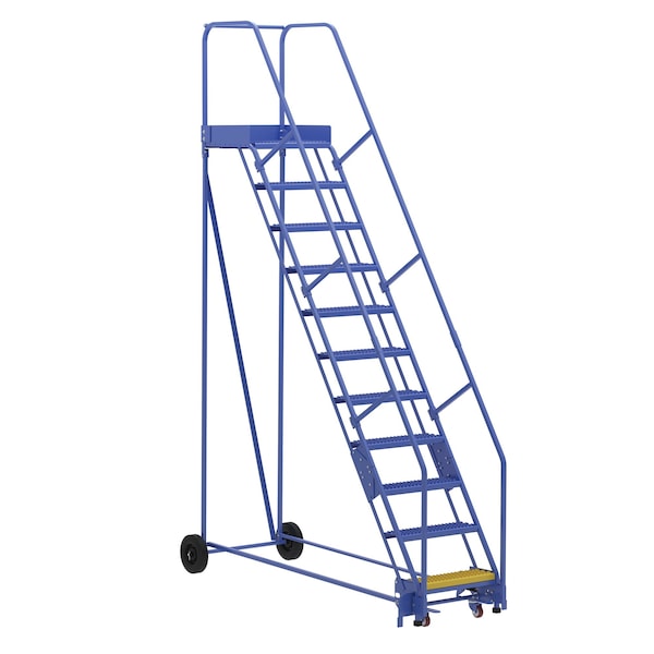 Vestil LAD-11-21-G 140 H Steel Warehouse Ladder, 58 deg Grip, 11 Step, 21", 11 Steps