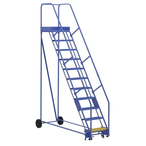 Vestil LAD-11-21-P 140 H Steel Warehouse Ladder, 58 deg Perf, 11 Step, 21", 11 Steps