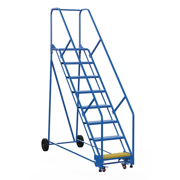 Vestil LAD-8-14-P-EZ 110 H Steel Warehouse Ladder, 50 deg. Perf, 8 Step, 14", 8 Steps