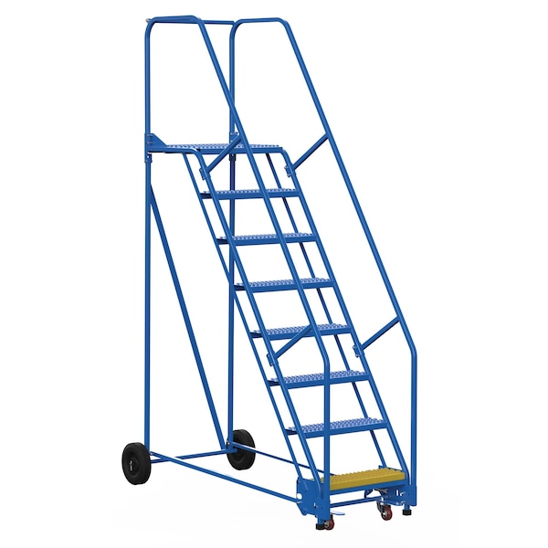 Vestil LAD-8-21-G 110 H Steel Warehouse Ladder, 58 deg. Grip, 8 Step, 21", 8 Steps