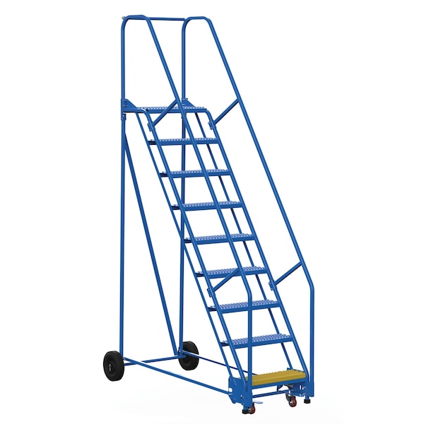 Vestil LAD-9-14-G 120 H Steel Warehouse Ladder, 58 deg. Grip, 9 Step, 14", 9 Steps