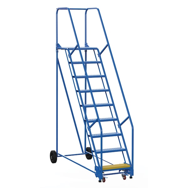 Vestil LAD-9-21-P 120 H Steel Warehouse Ladder, 58 deg. Perf, 9 Step, 21", 9 Steps