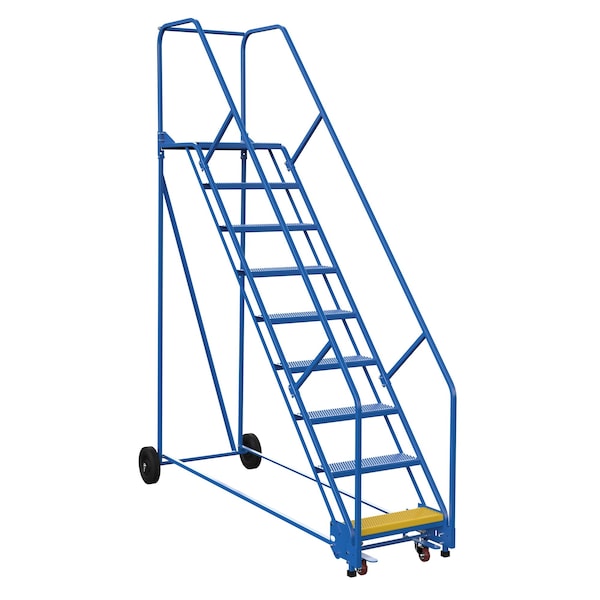 Vestil LAD-9-21-P-EZ 120 H Steel Warehouse Ladder, 50 deg. Perf, 9 Step, 21", 9 Steps