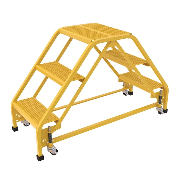 Vestil LAD-DD-P-18-3-P 2.5 ft Perforated Steel Stepladder W/ Casters