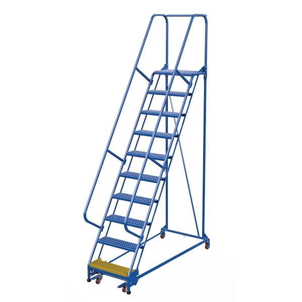 Vestil LAD-PW-26-10-G 130 H Steel PW Ladder, Grip Strut, 10 Step, 10 Steps
