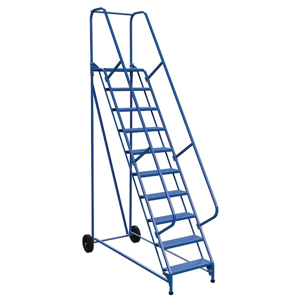 Vestil LAD-RAF-10-24-P 130 H Steel Roll A Fold Ladder, 58 deg., Perf, 10 Step, 10 in Steps