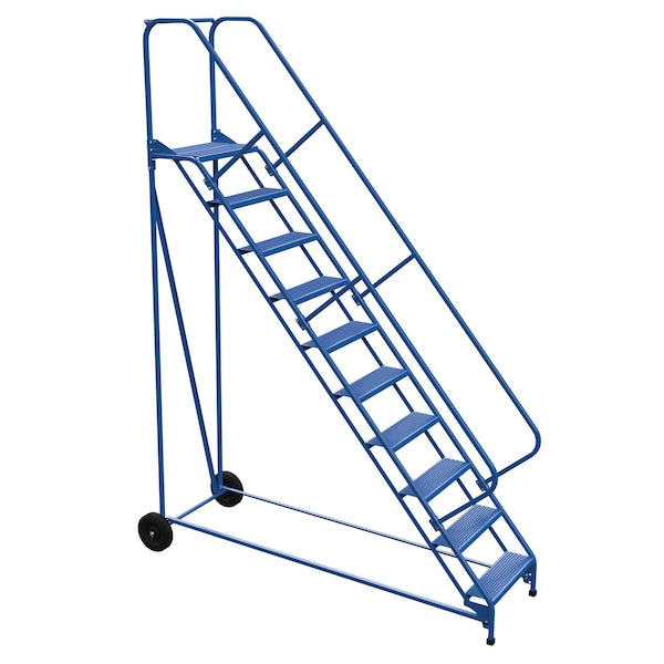Vestil LAD-RAF-10-24-P-EZ 130 H Steel Roll A Fold Ladder, 50 deg., Perf, 10 Step, 10 in Steps