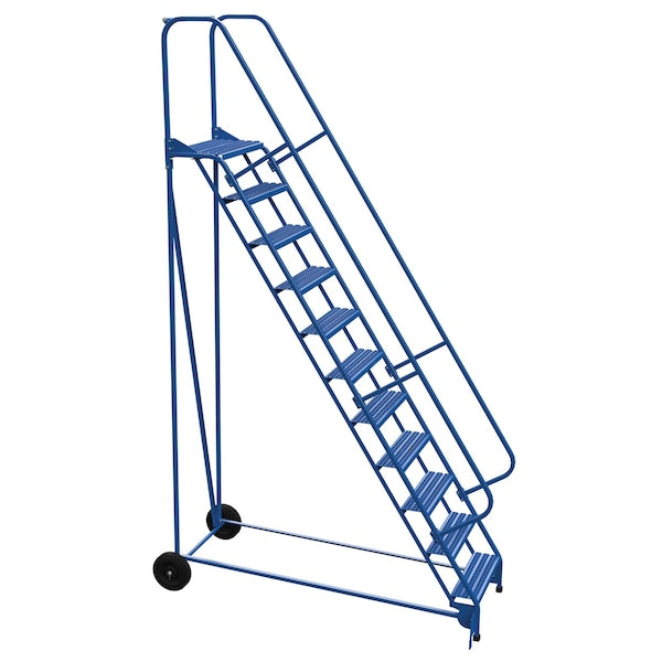 Vestil LAD-RAF-11-24-G 140 H Steel Roll A Fold Ladder, 58 deg., Grip, 11 Step, 11 Steps