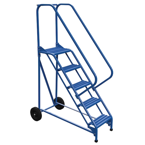 Vestil LAD-RAF-5-G-EZ 80 H Steel Roll A Fold Ladder, 50 deg., Grip, 5 Step, 5 Steps