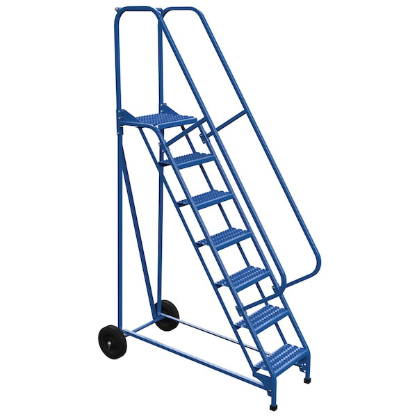 Vestil LAD-RAF-7-G 100 H Steel Roll A Fold Ladder, 58 deg., Grip, 7 Step, 7 in Steps
