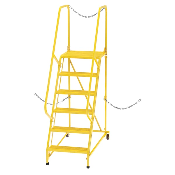 Vestil LAD-STAL-6-P-YL 90 H Steel 6 Steps