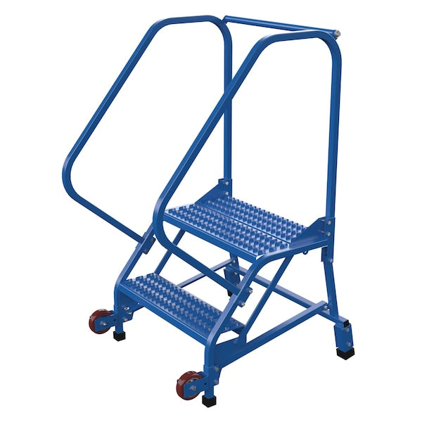 Vestil LAD-TRN-50-2-G 50 H Steel Tip N Roll Ladder, Grip, 2 Step, 50 deg., 2 Steps