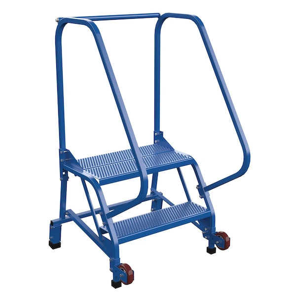 Vestil LAD-TRN-60-2-P 50 H Steel Tip N Roll Ladder, Perf, 2 Step, 58 deg., 2 Steps