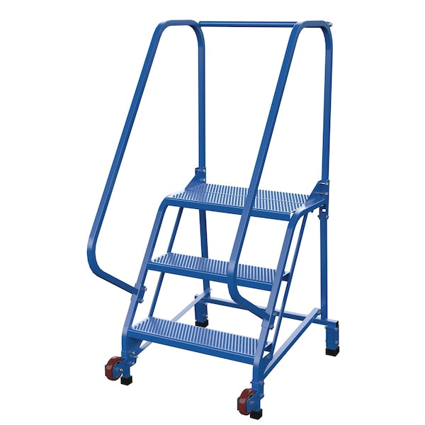 Vestil LAD-TRN-60-3-P 60 H Steel Tip N Roll Ladder, Perf, 3 Step, 58 deg., 3 Steps