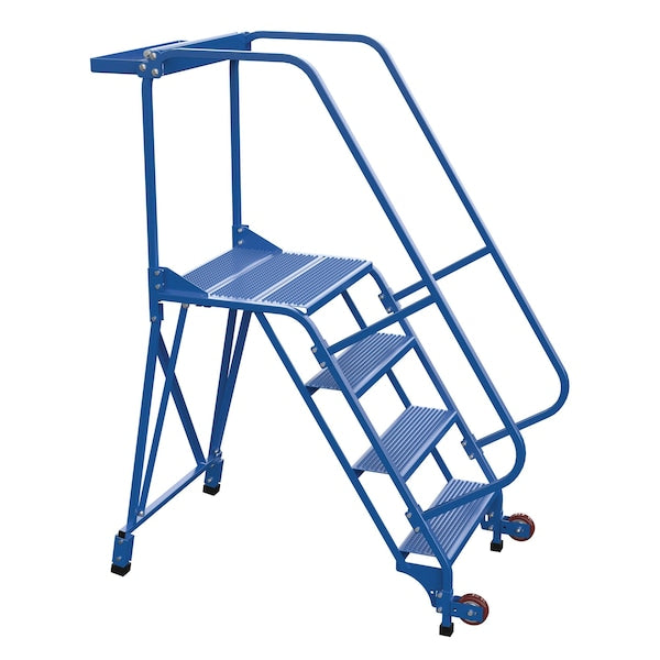 Vestil LAD-TRS-60-4-P 70 H Steel Tip N Roll Straddle, Perf, 4 Step, 58 deg., 4 in Steps