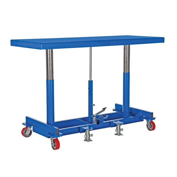 Vestil LDLT-3060-4 Long Deck Cart 4000lb 60 x 30 Poly-On-Steel Casters