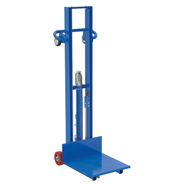Vestil LLH-202053-FWFL Steel Lite Load Lift w/Foot Pump, Fixed Wheels/Manual Floor Lock 20 x 20 Platform 400 lb Blue
