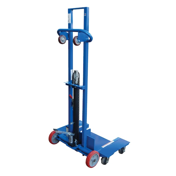 Vestil LLPH-500-4SFL Steel Low Profile Lite Load Lift w/Foot Pump, Swivel Casters, and Manual Floor Lock