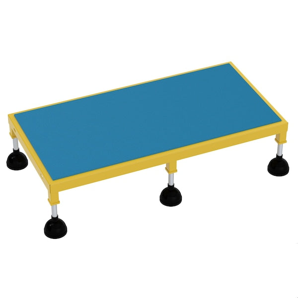 Vestil PAHT-L-2448 Portable Adj. Stand, 24x48, Low Ergo Deck, 8.75 Overall Height, Steel, Yellow