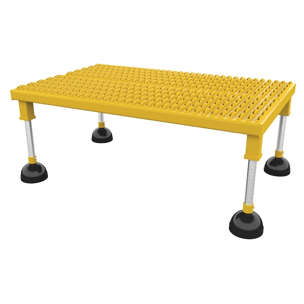 Vestil PAHW-H-2436 Portable Adj.Stand, 24x36, High Serrated, 11.5 Overall Height, Steel, Yellow