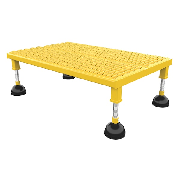 Vestil PAHW-L-2436 Portable Adj. Stand, 24x36, Low Serrated, 8.75 Overall Height, Steel, Yellow