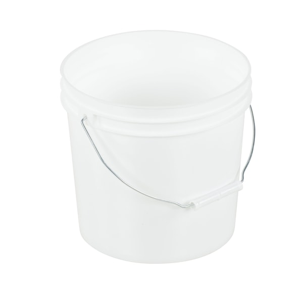 Vestil PAIL-35-PWS 3 Gal Open Head Pail with Steel Handle, White