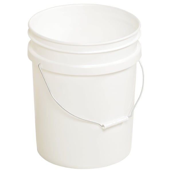 Vestil PAIL-54-PWS 5 Gal Open Head Pail with Steel Handle, White