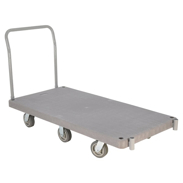 Vestil PPT-3-61 Plastic Platform Truck 1 Handle 3000 lb 6 Polyurethane Casters