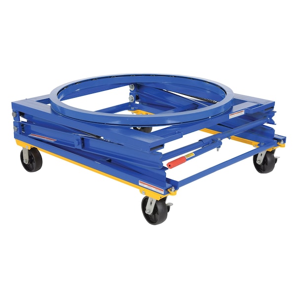 Vestil PS-4045/CA-CK Steel Adjustable Pallet Carousel Stand with Casters, 1500 lb Capacity, Blue