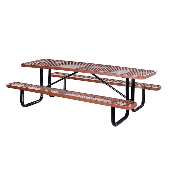 Vestil PT-MX-3096-BN Rectangle Picnic Table, Brown, 96 in L
