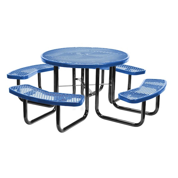 Vestil PT-MX-RT-46-BL Round Top Picnic Table 46" Blue