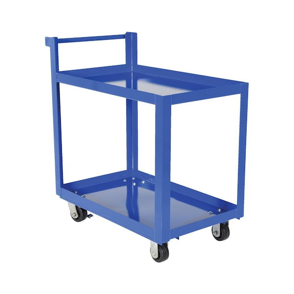 Vestil SCS2-2236 Steel Service Cart, 2 Shelves, 22 x 36, Steel, 1000 lb Load Capacity, 2 Shelves, 21.875" W