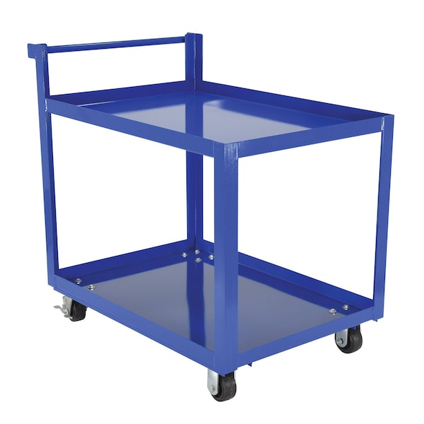 Vestil SCS2-2840 Steel Service Cart, 2 Shelves, 28 x 40, Steel, 1000 lb Load Capacity, 2 Shelves, 27.875" W