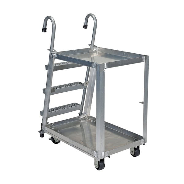Vestil SPA2-2236 Aluminum Stock Picker with Steel Ladder, 40 In. x 21-7/8 In. x 50-3/16 In., 660 lb Capacity
