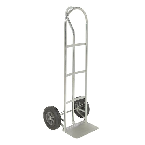 Vestil SPHT-500S-HR Galvanized Steel P-Handle Truck with Hard Rubber Wheels, 500 Lb. Capacity, Gray