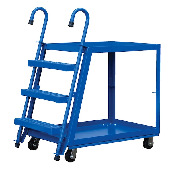 Vestil SPS2-2840 Blue Steel Stock Picker 2 Shelf 28" x 40" Mold/Rubber 1000lb Capacity