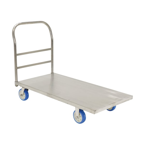 Vestil SSPT-2448 Stainless Steel Platform Truck 2000 lb Poly-On-Poly Casters 24 x 48