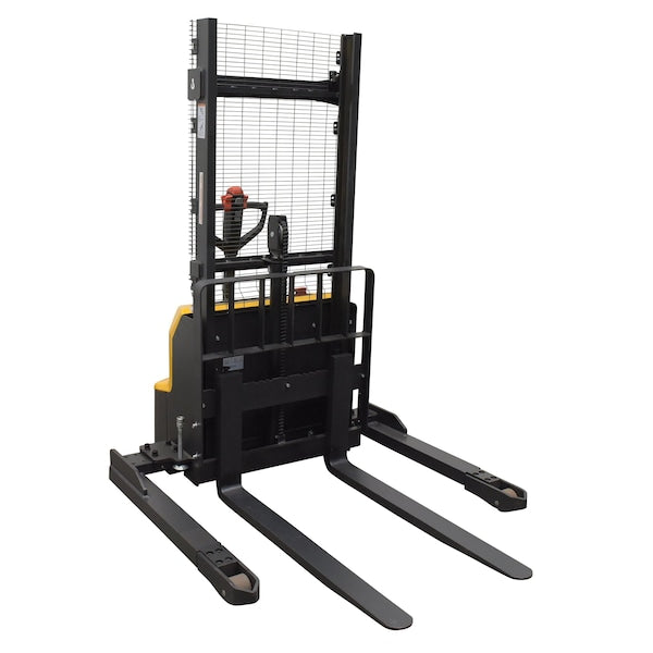 Vestil S-63-AA-LION Steel Adjustable Powered Lift Stacker 63 In. Raised Height 2,600 Lb. Capacity Black