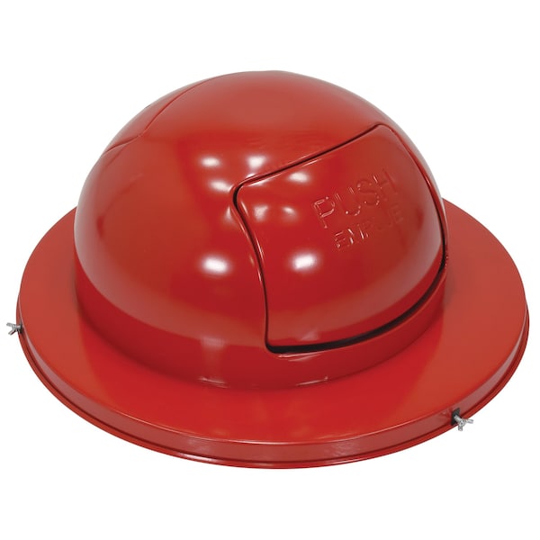 Vestil TRASH-TOP-DD-RD Steel Waste Top Dual Door for Drum, Red