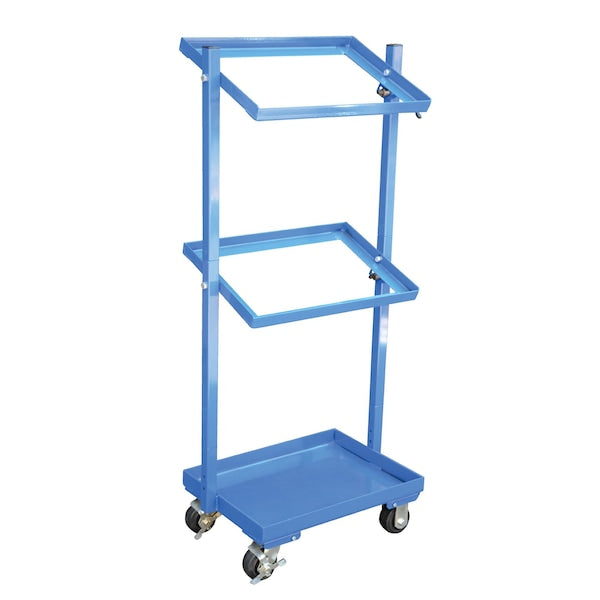 Vestil TSCT-3 Multi-Tier Cart, 3 Shelf, 200 lb., Steel, 300 lb Load Capacity, 3 Shelves, 19.0625" W