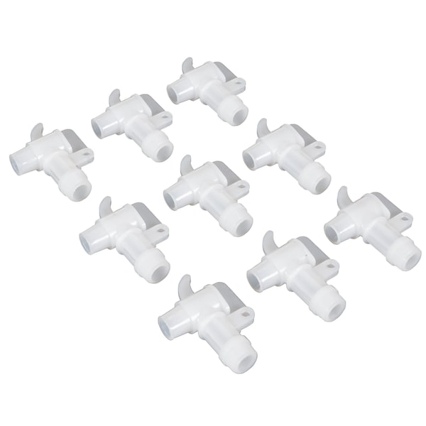 Vestil VDFT-9PKG 9 Pk 3/4" Bung Drum Facuet Fixed, 9PK