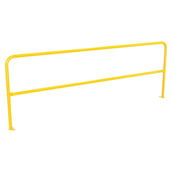 Vestil VDKR-10-BP-YL Steel Pipe Safety Railing with Welded Baseplate 10 Ft. Length Yellow