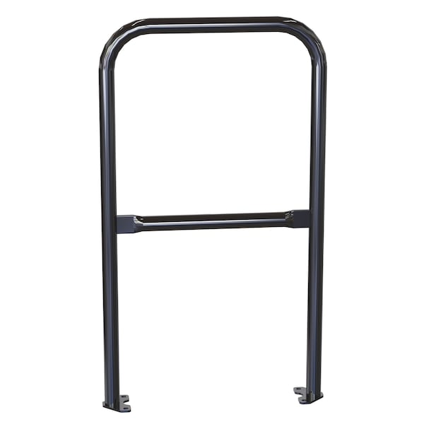 Vestil VDKR-2-BP-BK Steel Pipe Safety Railing with Welded Baseplate 2 Ft. Length Black