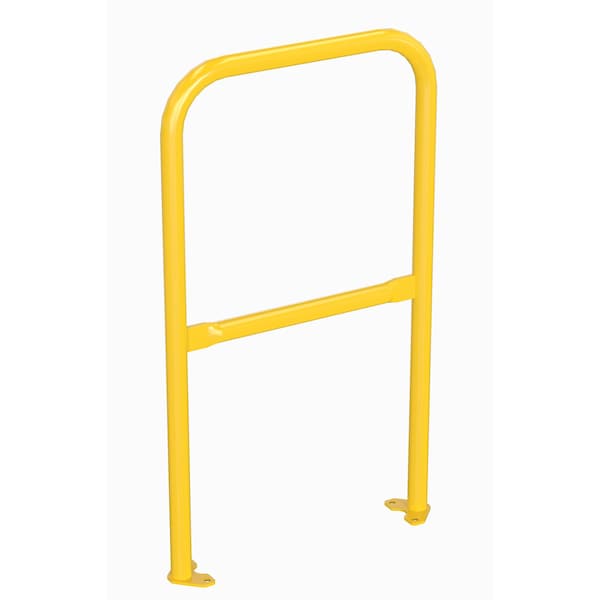 Vestil VDKR-2-BP-YL Steel Pipe Safety Railing with Welded Baseplate 2 Ft. Length Yellow