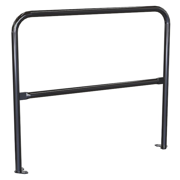 Vestil VDKR-4-BP-BK Steel Pipe Safety Railing with Welded Baseplate 4 Ft. Length Black