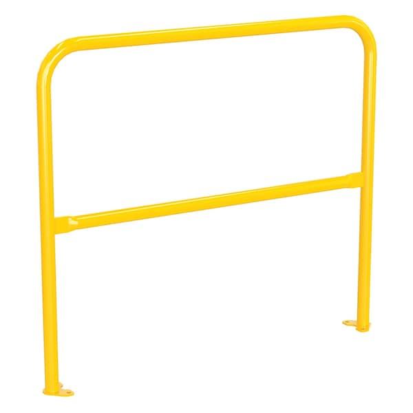 Vestil VDKR-4-BP-YL Steel Pipe Safety Railing with Welded Baseplate 4 Ft. Length Yellow